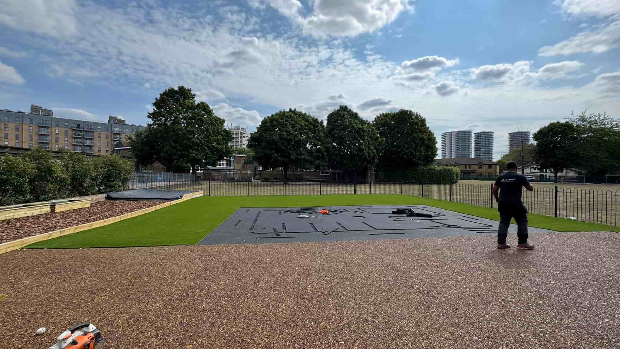 Fake Grass Installed Hallsville Primary School in London
