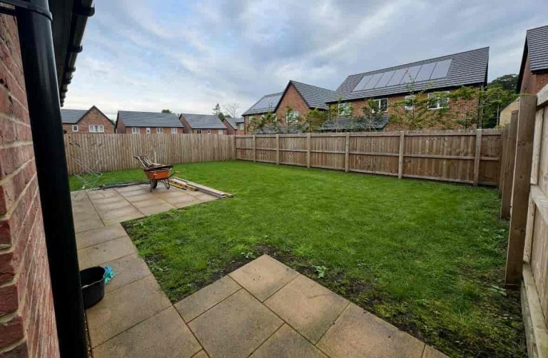Existing garden lawn and surrounding boundaries before an AGAG installation in Fulwood