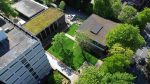 Aerial view of artificial grass play area at a school in Didsbury